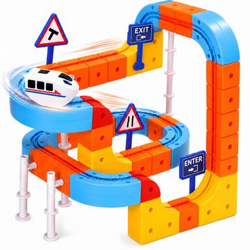 80 PCS Anti-Gravity 3D Track Car Toy, Flexible DIY Race Track Set, Creative STEM Building Toy for Kids Boys Girls Ages 3-6