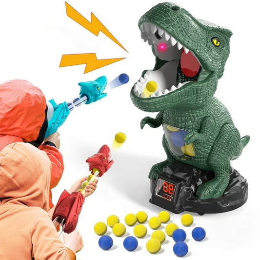 JoyStone Shooting Game Toy for Kids, 2pk Foam Ball Popper Air Toy Guns with Standing Shooting Target,24 Foam Balls, Outdoor Activities Games for Kids