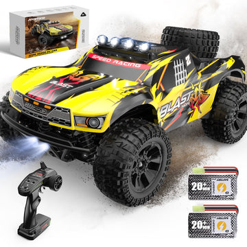 JoyStone 1:10 Large Scale RC Car 4WD 50KM/H High Speed Remote Control Car with Lights for Kids Adults,Off-Road Monster Crawler Truck Toy for Boys with 2 Batteries