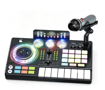 WonderStone Kids Bluetooth DJ Toy Set for Kids, Musical DJ Controller with Adjustable Lights, Sounds & Scratch Plate, Multi-functional Musical Instrument, Best Gift for Kids