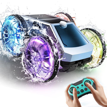JoyStone RC Car for Kids, 4WD Amphibious Remote Control Car with LED Lights and 360° Rotating Stunts, All-Terrain Off-Road Monster Truck Toy Gift for Boys Girls