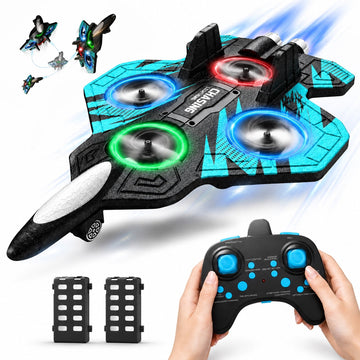 JoyStone Foam RC Airplane for Kids, Remote Control Fighter Jet with LED Lights, Headless Mode and Altitude Hold, 2.4GHz RC Plane for Beginners, Gift for Boys Girls Adults