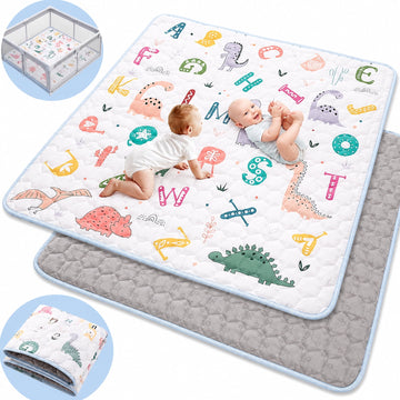 JoyStone Baby Play Mat, 50" X 50" Playpen Mat, Thick One-Piece Crawling Mat for Playpen, Odorless Soft Floor Mat, Anti-Slip Activity Playmats for Babies,Toddlers, Infants