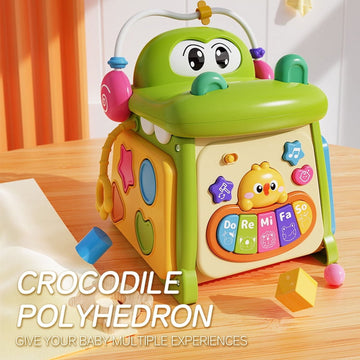 JoyStone Crocodile Shape Activity Cube Toys for 1 2 Year Old Girls, 8-in-1 STEM Montessori Early Developmental Learning Toys for Kids, Birthday Gift Toys for Baby, Toddlers