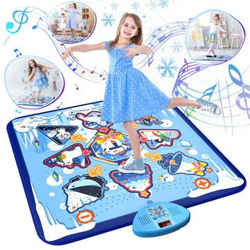 JoyStone Dance Mixer Rhythm Step Play Mat with LED Lights, Adjustment Volume, Built-in Music, 7 Challenge Levels, Dance Game Toy Gift for Kids Girls Boys, Blue