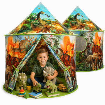 JoyStone Dinosaur Kids Play Tent, Discovery Dinosaur Pop-Up Playhouse, Indoor Outdoor Camping Tent for Toddlers Boys Girls