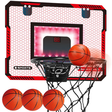 JoyStone Indoor Basketball Hoop for Kids, Mini Basketball Hoop with Electronic Scoreboard and Sounds, Over The Door Basketball Hoop 2 Balls for Kids & Adults