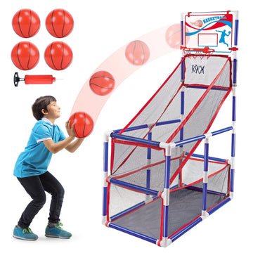 JoyStone Kids Basketball Hoop Arcade Game, Basketball Hoop Indoor Outdoor W/4 Balls, Basketball Game Toys Gifts for Boys and Girls (4 Balls)