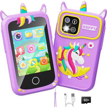 JoyStone Kids Smart Phone, 2.8" Touchscreen Toddler Learning Play Toy Phone with Dual Camera, Game, Music Player, Learning Toy Christmas Birthday Gifts for 3-9 Year Old Girls, Purple