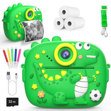 JoyStone Kids Camera Instant Print, Kids Digital Camera with Printing Paper and 32G TF Card, Gift for Girls and Boys Aged 3-12, Red