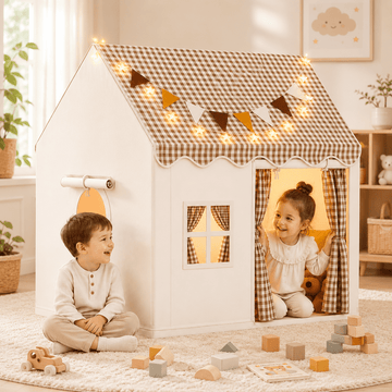 JoyStone Kids Play Tent, Toddler Tent with Star Light, Bunting Flag, Large Kids Playhouse for Indoor Outdoor, Toy Gift for Boys Girls, 51" x 47"x39"