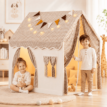 JoyStone Kids Play Tent, Toddler Tent with Star Light, Bunting Flag, Large Kids Playhouse for Indoor Outdoor, Toy Gift for Boys Girls, 51" x 49"x37"