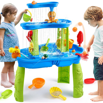 JoyStone 3-Tier Kids Sand Water Table, Outdoor Sensory Play Table Toy, 28.66" Tall, Summer Gift for Toddlers & Kids