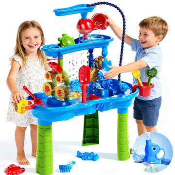 JoyStone Kids Sand Water Table with Electric Pump, Activity Sensory Play Table Toys for Toddlers, Water Activity Tables Summer Gift Toys for Outside Backyard for Kids Age 3-5