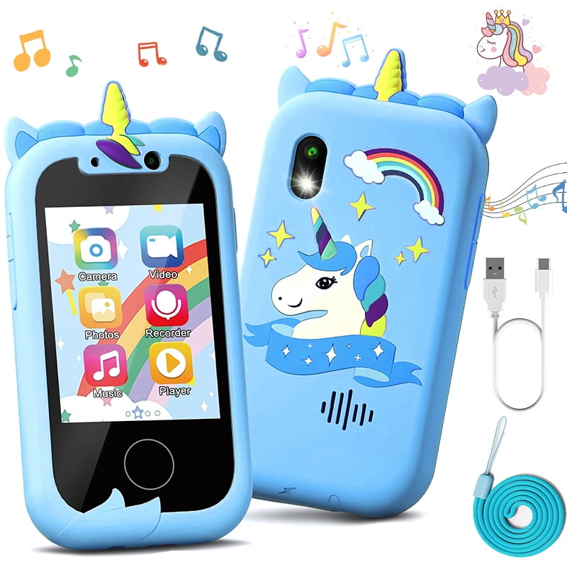 JoyStone Kids Smart Phone, 2.4" Touchscreen Toddler Learning Play Toy Phone with Dual Camera, Game, Music Player, Learning Toy Christmas Birthday Gifts for 3-9 Year Old Girls, Blue