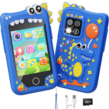 JoyStone Kids Smart Phone, 2.8" Touchscreen Toddler Learning Play Toy Phone with Dual Camera, Game, Music Player, Learning Toy Christmas Birthday Gifts for 3-9 Year Old Girls, Blue