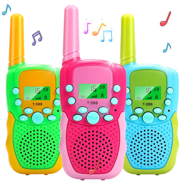 JoyStone Kids Walkie Talkies 3 Packs, 22 Channels 2 Way Radio Gifts Toys with Backlit LCD Flashlight 3 KMs Range, Clear Sound Indoor Outdoor Toy for Boys Girls 3-12 Years Old Kids Gifts