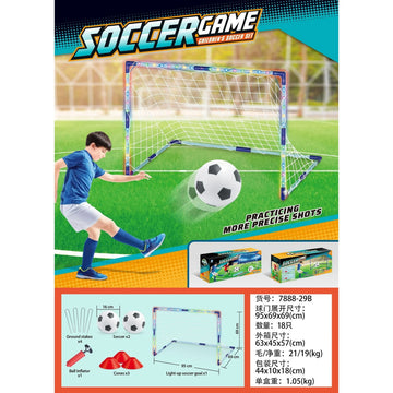 JoyStone Light-Up Kids Soccer Goal Set for Backyard, Soccer Ball Game Toys with 2 Soccer Balls & 3 Cones, Outdoor Sports Game for Toddler Boys Girls