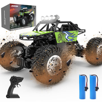 JoyStone RC Cars Remote Control Car 1:14 Off Road Monster Truck,Metal Shell 4WD Dual Motors LED Headlight Rock Crawler, with 2 Batteries for 90 Min Play,Boy Adult Gifts(Green)