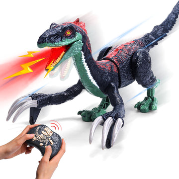 JoyStone Remote Control Dinosaur Toys for Kids - Realistic Walking, Roaring, Light & Spray, 18.2" Jurassic Therizinosaurus Toys, Gift for Boys Girls Age 3+