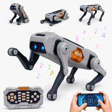JoyStone RC Robot Dog for Kids, Interactive Smart Puppy with App Control, Voice Commands, LED Eyes & Side Lights, Programming Mode, Robot Toy for Boys Girls