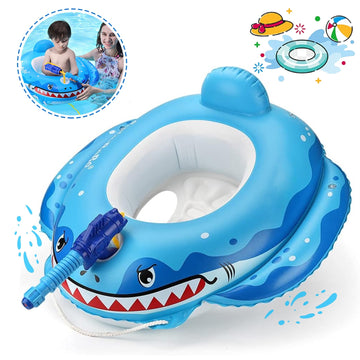 JoyStone Summer Inflatable Shark Pool Float for Kids with Built-in Squirt Gun, Toddler Pool Float Kids Inflatable Swim Seat Boat Ship Pool Toys for Toddlers and Children