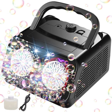 JoyStone Upgraded Bubble Machine, Automatic Bubble Machine for Kids 20000+ Bubbles Per Minute with 2 Fans, Bubble Maker for Outdoor Indoor Birthday Wedding Party, Black