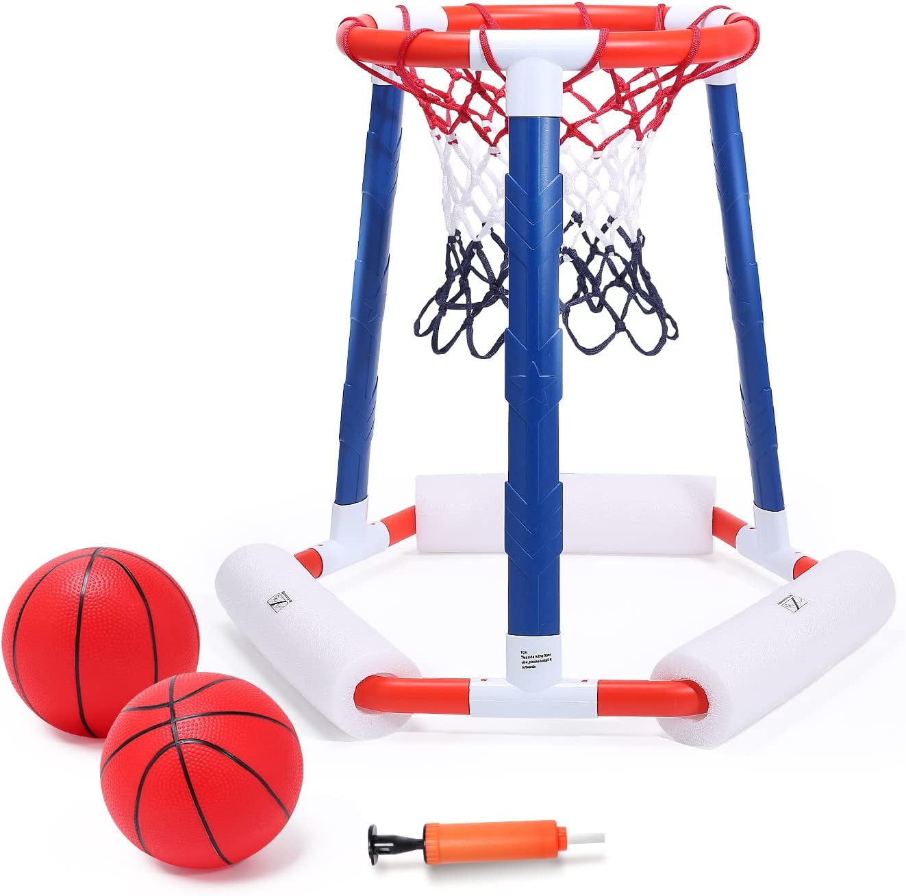 JoyStone Pool Basketball Toys with Backboard, Floating Swimming Pool Basketball Hoop for Pool Game Poolside Water Basketball Hoop, 2 Balls and Pump