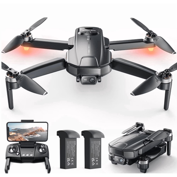 Drones with Camera for Adults 4K, Wefone WF31 GPS Foldable Quadcopter for Beginners with Brushless Motor, 2 Batteries for 50 Min Flight Time, Black