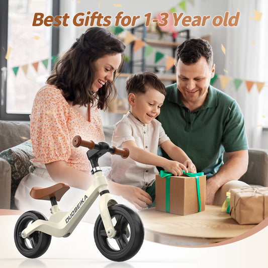 JoysStone 8 Inch Kids Balance Bike for 1-3 Years Old Boys Girls, kids balance bike with Adjustable Handlebar and Seat, Birthday Gifts for Girls & Boys, Wihte