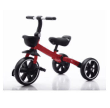 WonderStone 4-in-1 Toddler Balance Bike, Foldable Tricycle with Removable Pedals & Front Basket, Indoor & Outdoor Training Bike, Perfect Gift for 1–3 Year Old Boys & Girls, Red