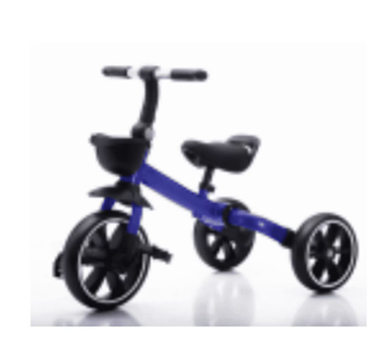 WonderStone 4-in-1 Toddler Balance Bike, Foldable Tricycle with Removable Pedals & Front Basket, Indoor & Outdoor Training Bike, Perfect Gift for 1–3 Year Old Boys & Girls, Blue