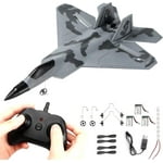 JoyStone F22 Raptor Jet Airplane Model, 2 Channels 2.4 GHz RC Plane Toy, Easy to Fly RC Glider with 2 Batteries for Kids Boys Girls Adults