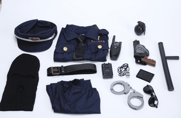 JoyStone 14PCS Police Officer Costume with Police Uniform, Recorder, Cop Costume Outfit Set for Halloween Role-playing, Halloween Gift for Kids