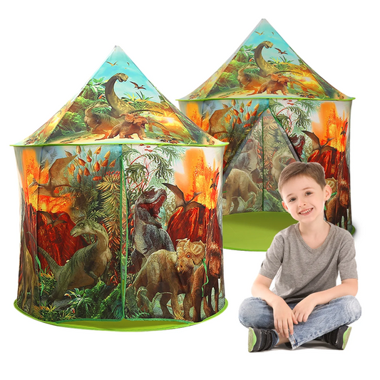 JoyStone Dinosaur Kids Play Tent, Discovery Dinosaur Pop-Up Playhouse, Indoor Outdoor Camping Tent for Toddlers Boys Girls
