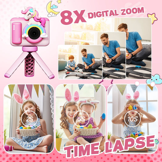 JoyStone Kids Camera for Kids, Toddler Camera Christmas Birthday Toys Gifts for 3-8 Years Old Boys Girls, 1080P HD Kids Selfie Digital Camera with 32G SD Card