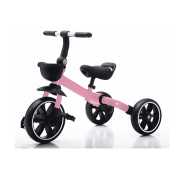 WonderStone 4-in-1 Toddler Balance Bike, Foldable Tricycle with Removable Pedals & Front Basket, Indoor & Outdoor Training Bike, Perfect Gift for 1–3 Year Old Boys & Girls, Pink