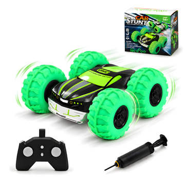 RC Stunt Bounce Car for Kids, Remote Control Car with Inflatable Bouncing Tires, 2.4GHz Off-Road Toy Vehicle, Indoor & Outdoor Jumping Action, Rechargeable Gift for Boys & Girls