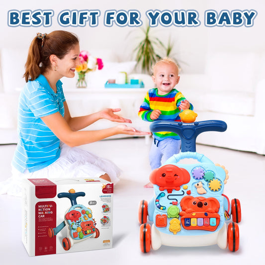 JoyStone 2-in-1 Baby Walker Baby Sit-to-Stand Learning Walker Kids Educational Toy Gift for Toddlers Infant Boys Girls