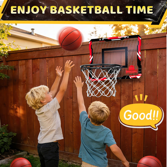 JoyStone Basketball Hoop for Kids, Over The Door Mini Basketball Hoops, Indoor Basketball Set for with 4 Balls, Kids Basketball Toy Gifts for Kids Boys Teens