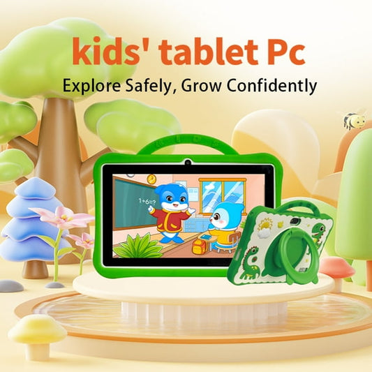 JoyStone Dinosaur Kids Tablet 7 inch Android 13, 4GB(2+2) RAM 32GB ROM, Parental Control, WiFi Bluetooth, Dual Camera, HD Display, Learning Toddler Tablet with Case, Green
