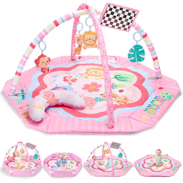 JoyStone Baby Play Mat Baby Gym, Musical Activity Mat Piano with Projection Function, Early Development Baby Play Mat Gift for Babies Newborn