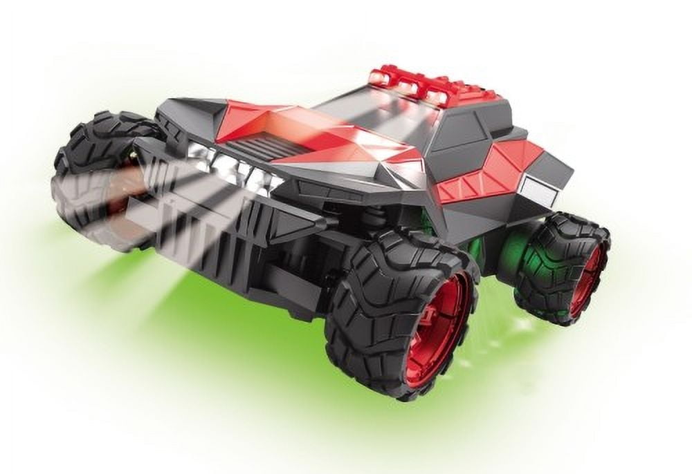 JoyStone RC Car with LED Lights, Remote Control Monster Truck W/ 2 Batteries for 40 Min Play, All-Terrain 2.4GHz RTR Rock Crawler Toy Gift for Boys Girls Kids Beginners(Red)