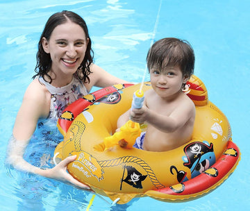 JoyStone Summer Inflatable Pirate Boat Pool Float for Kids with Built-in Squirt Gun, Toddler Pool Float Kids Inflatable Swim Seat Boat Ship Pool Toys for Toddlers and Children