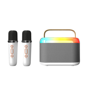 JoyStone Karaoke Machine with 32G Card, 2 Wireless Microphones Portable Bluetooth 5.3 Speaker Led Lights for Kids, Karaoke Toys Gifts for Girls 4-10 Year Old Christmas Party, Pink