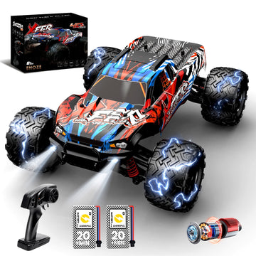 JoyStone RC Cars High Speed Remote Control Car for Boys, 1:16 Scale 45+KM/H Fast 4WD RC Trucks with LED Lights,2.4GHz All Terrain Offroad Truck with 2 Battery, Gifts for Kids Adults