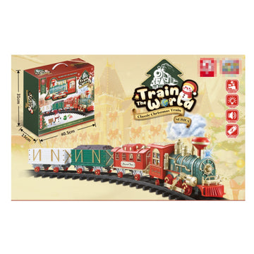 JoyStone Electric Train Set Toys for Boys with Smokes, Lights & Sound, Tracks, Toddler Model Train Set with Steam Locomotive Engine & Cargo Cars and Tracks, Christmas Toy Train for Kids