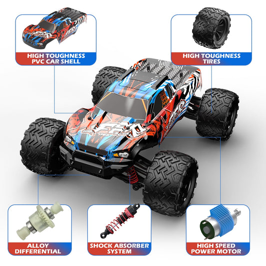 JoyStone RC Cars High Speed Remote Control Car for Boys, 1:16 Scale 45+KM/H Fast 4WD RC Trucks with LED Lights,2.4GHz All Terrain Offroad Truck with 2 Battery, Gifts for Kids Adults