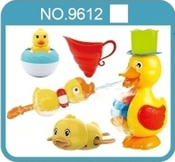 JoyStone 5 PCS Toddler Bath Toy Set, Duck Bath Toy with Colorful Spinner Wheel, Spinner Duck, Floating Bath Toy for Toddler Boys Girls, Yellow