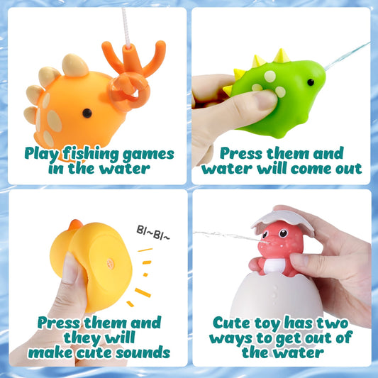 JoyStone Baby Bath Toy Bathtub Toy with Shower and Floating Squirting Toys, Splicing Slides, Fishing Game for Toddles and Babies